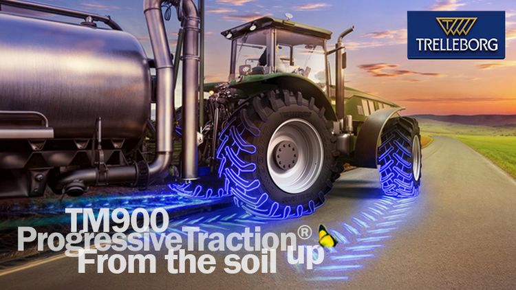 Nagy teljesítményű traktor Trelleborg TM900 ProgressiveTraction mezőgazdasági abroncsokkal